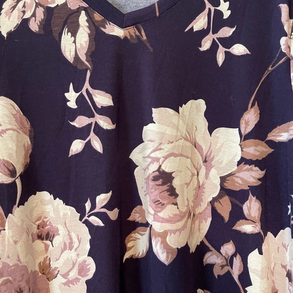 Lularoe dress purple with white/pink flowers - Picture 3 of 4